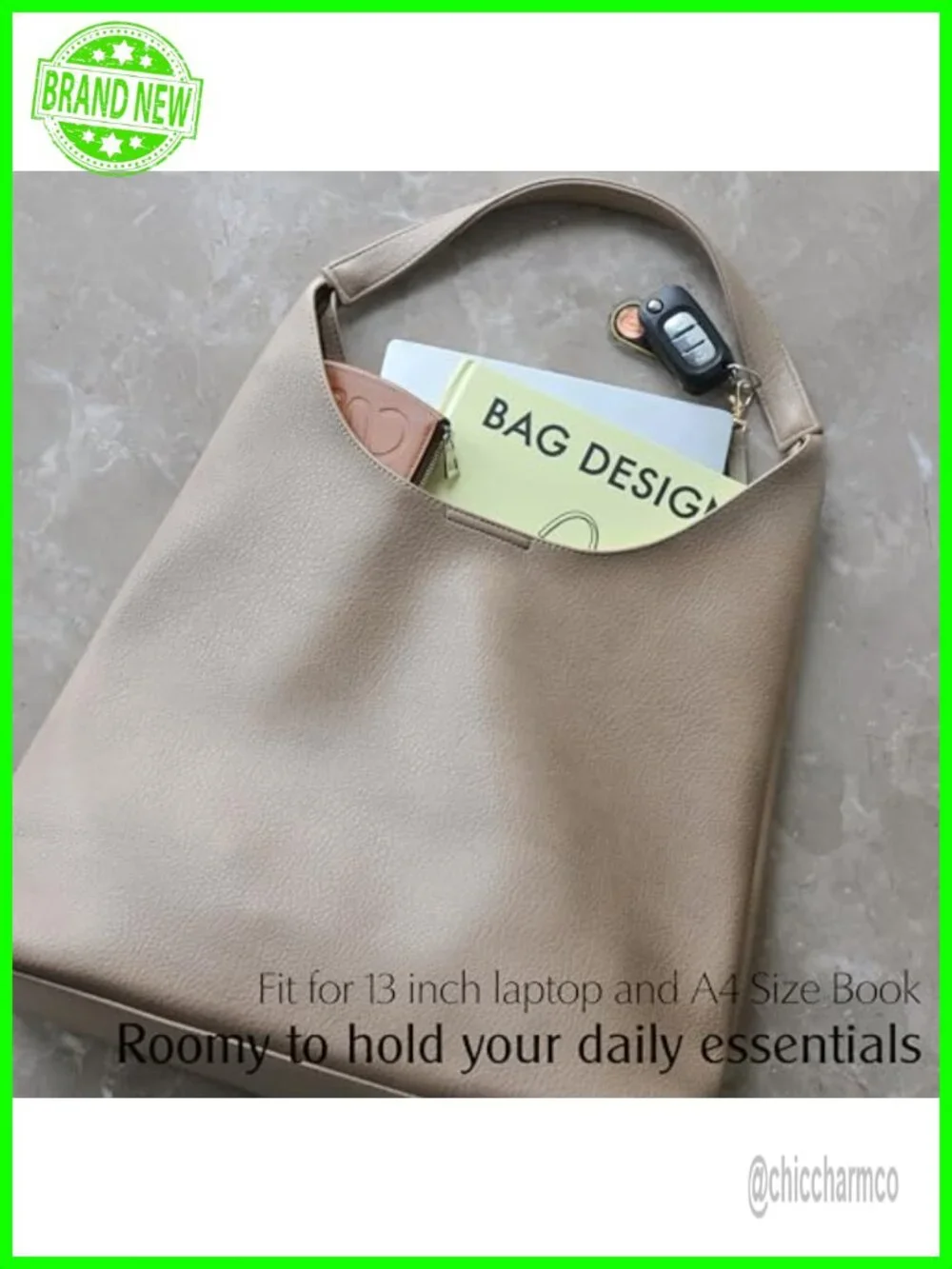 Soft Vegan Leather Slouchy Hobo Tote Shoulder Handbag Purses